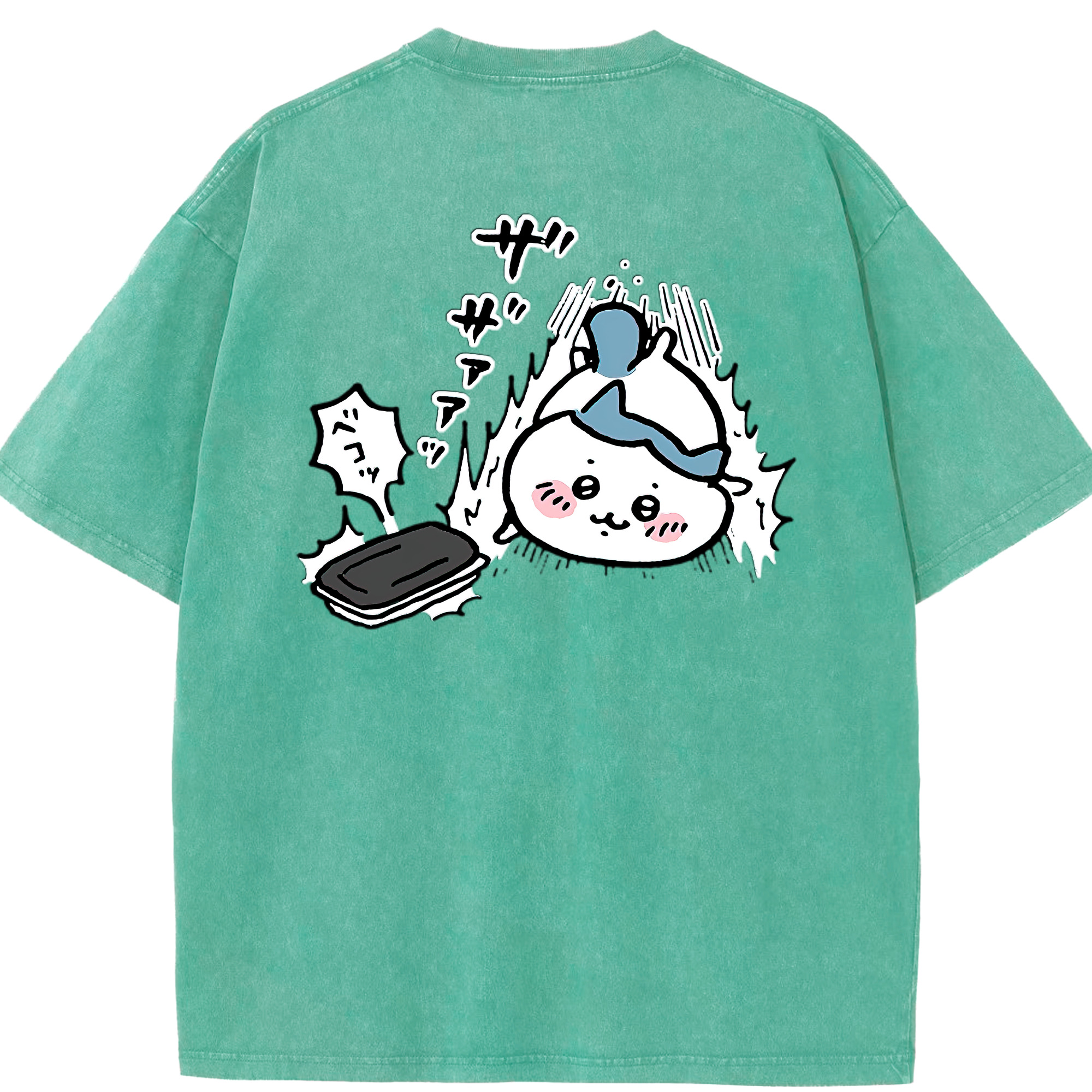 （画像用） ちいかわ ハチワレ Chii-kawa hachiware 綿100% ヴィンテージ風 半袖Tシャツ（背面プリント）